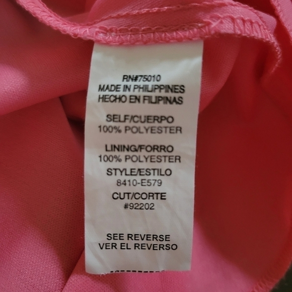 City Triangles Hot Pink Beaded V Neck Formal Satin Like Party Prom Dress - Picture 10 of 11